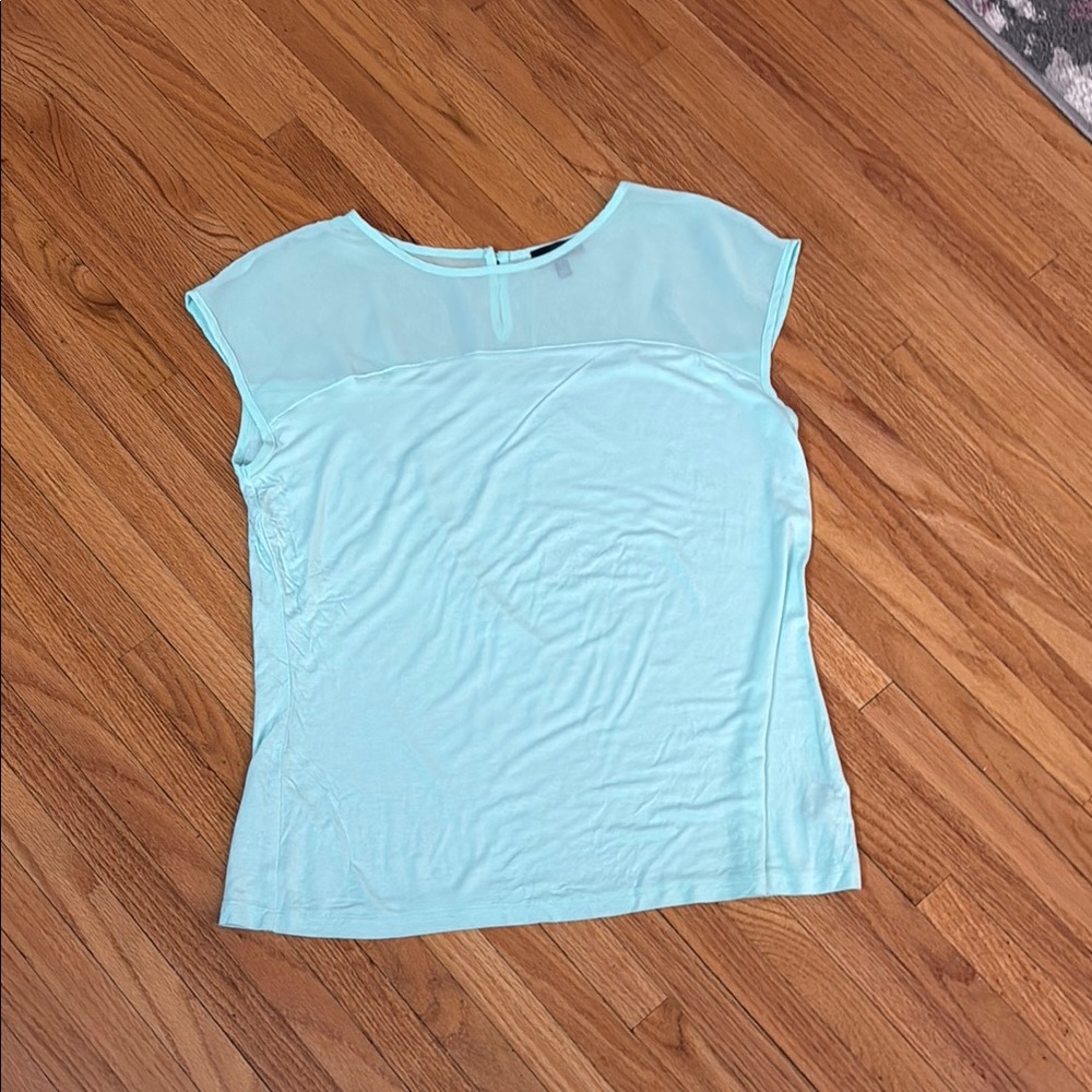 The Limited Green Fitted Cap Sleeve Blouse